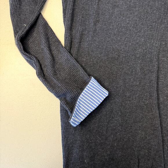 Navy Venus Dress with Striped Cuffs and Peter Pan Neckline Women's Size Medium - Picture 5 of 5